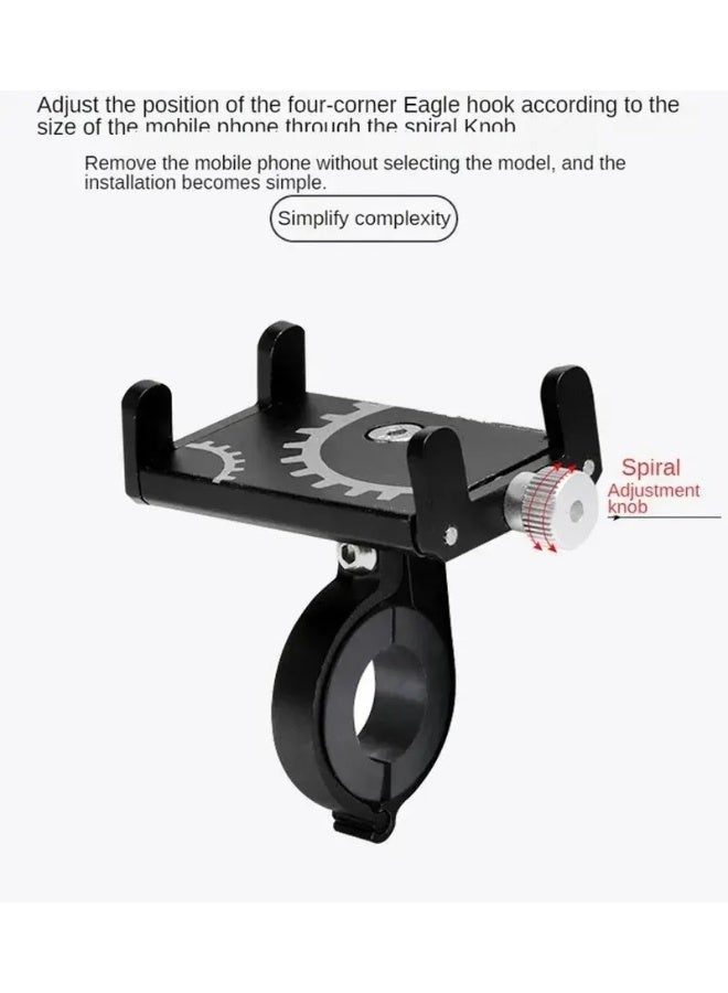 Abo ElGoukh & Maxlerz® Aluminum Alloy Bicycle Phone Holder – Adjustable Anti-Vibration Secure Clamp for 4.7–7 Inch Smartphones, Heavy-Duty Non-Rotating Mount, Universal Fit for MTB, Hybrid & Road Bikes - Image 3